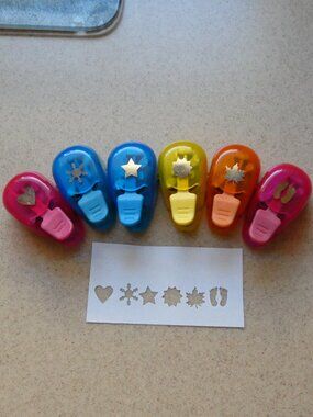 SET OF 6 - EK Success Paper Punches- Scrapbook or Card Making